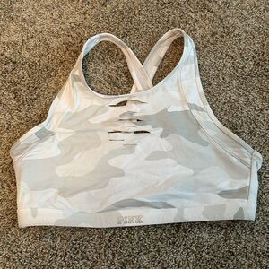 PINK Victoria's Secret Camouflage Sports Bra - Cream and Gray